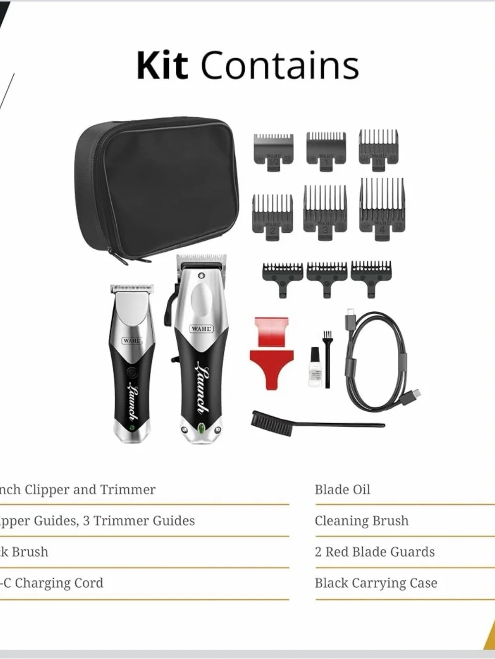 Wahl Professional Launch Combo, Cordless Clipper & Trimmer Set,Model 08001